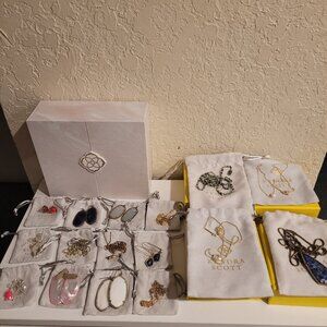 Kendra Scott Jewelry Bundle - Earrings, Necklaces, Advent Calendar Box, Gold,